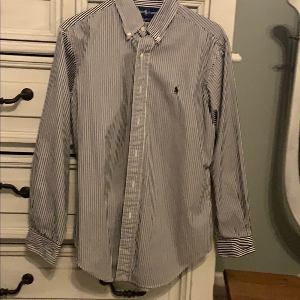 Men’s striped polo button down
